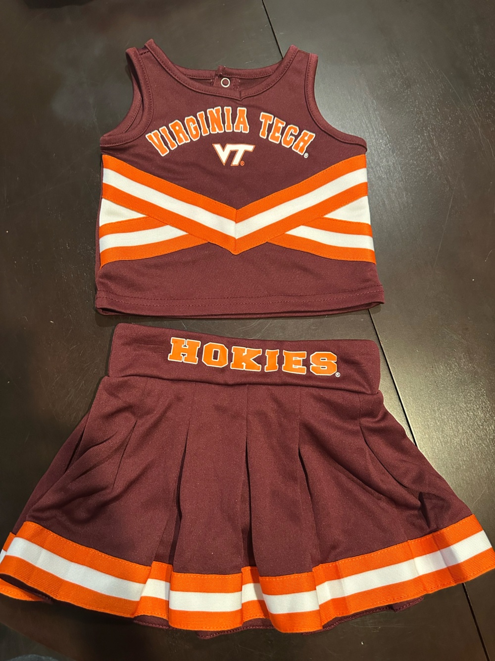 Girls 2T Virginia Tech Hokies Maroon & Orange Cheer Outfit